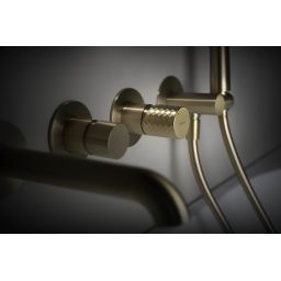 Deante Silia Hexa bateria wannowo-prysznicowa podtynkowa złota BHS_R18P