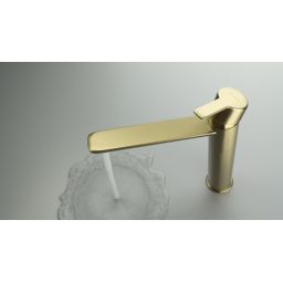 Deante Arnika bateria umywalkowa stojąca złota BQA_R20N