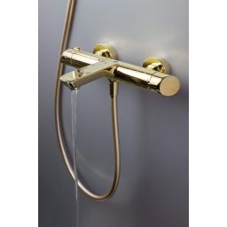 Deante Arnika Gold bateria wannowo-prysznicowa ścienna złoty połysk BQAZ10M