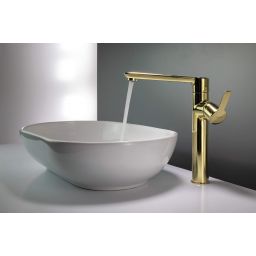 Deante Arnika bateria umywalkowa stojąca złota BQA_Z20K