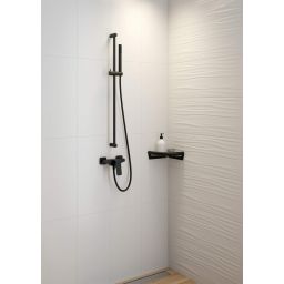 Deante Hiacynt Nero bateria prysznicowa ścienna czarny mat BQHN40M