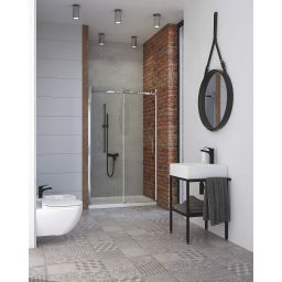 Deante Hiacynt Nero bateria prysznicowa ścienna czarny mat BQHN40M