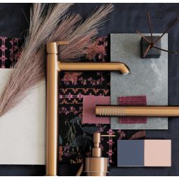 Deante Silia bateria umywalkowa stojąca brąz szczotkowany BQS_C20K