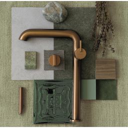 Deante Silia bateria umywalkowa stojąca brąz szczotkowany BQS_C24K