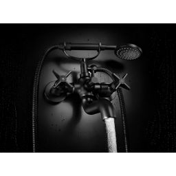 Deante Temisto bateria wannowo-prysznicowa ścienna czarna BQTN11D