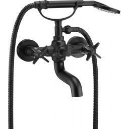 Deante Temisto bateria wannowo-prysznicowa ścienna czarna BQTN11D