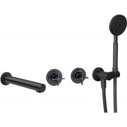 Deante Temisto bateria wannowo-prysznicowa podtynkowa czarna BQT_N18P