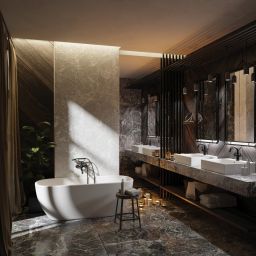 Deante Temisto bateria umywalkowa stojąca czarna BQT_N20D