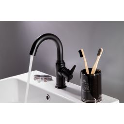 Deante Temisto bateria umywalkowa stojąca czarna BQT_N20M