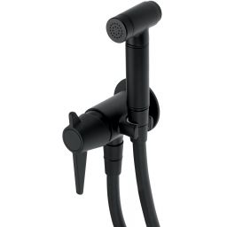 Deante Temisto Nero bateria bidetowa z zestawem prysznicowym podtynkowa czarny mat BQT_N34M