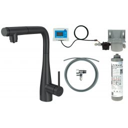 Deante Eridan zestaw startowy z baterią kuchenną stojąca czarna BREFN75M