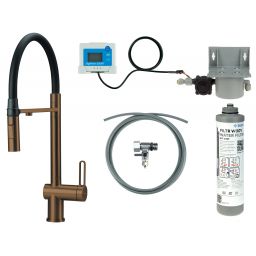 Deante Magnetic zestaw startowy z baterią kuchenną stojąca brąz szczotkowany BRMFC75M