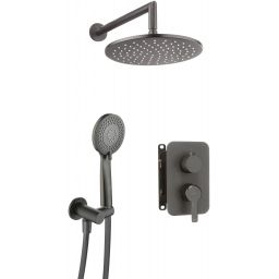 Deante Arnika zestaw prysznicowy podtynkowy z deszczownicą titanium BXYZDQAM