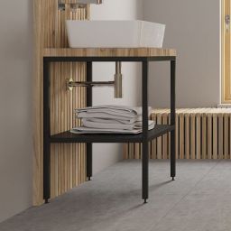 Deante Temisto konsola podumywalkowa 66,5x50x71 cm podumywalkowa stojąca czarna CSTX60A