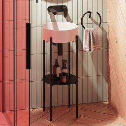 Deante Silia konsola podumywalkowa 36x36x84 cm czarna CKS_N36A