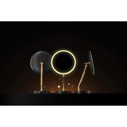 Deante Silia lusterko kosmetyczne 22x39,2 cm okrągłe z oświetleniem złoty ADIZ812