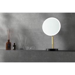 Deante Silia lusterko kosmetyczne 22x39,2 cm okrągłe z oświetleniem złoty ADIZ812