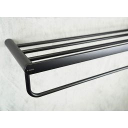 Deante Round półka ścienna z wieszakiem czarny mat ADRN531