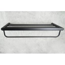 Deante Round półka ścienna z wieszakiem czarny mat ADRN531