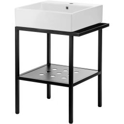 Deante Temisto umywalka z konsolą 50 cm czarną CDTS6U5S