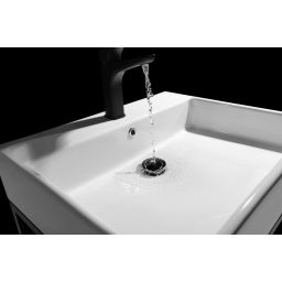 Deante Temisto umywalka z konsolą 60 cm czarną CDTW6U6S