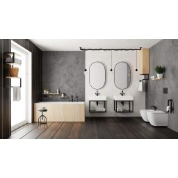 Deante Temisto konsola 50x50 cm podumywalkowa wisząca czarny mat CSWX50A