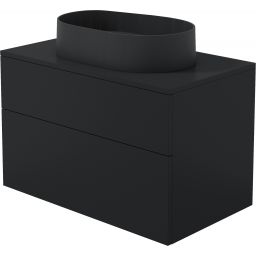 Deante Prizma umywalka z szafką i blatem 80 cm czarny mat SDNB8SNU6S