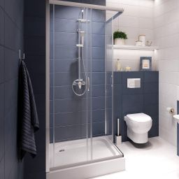 Deante Funkia kabina prysznicowa 80 cm kwadratowa chrom/szkło przezroczyste KYC042K