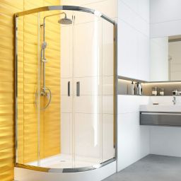 Deante Funkia kabina prysznicowa 80 cm półokrągła chrom/szkło przezroczyste KYP052K