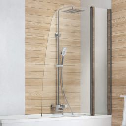 Deante Alpinia zestaw prysznicowy ścienny z deszczownicą chrom NAC_01AM