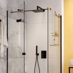 Deante Box zestaw prysznicowy podtynkowy termostatyczny z deszczownicą czarny BXYZNEAT