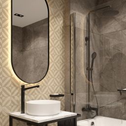 Deante Coriander zestaw wannowo-prysznicowy ścienny z deszczownicą czarny NAC_N1JM