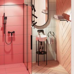 Deante Prizma ścianka prysznicowa walk-in 90 cm czarny mat/szkło przezroczyste KTJ_N39R