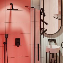 Deante Alpinia zestaw prysznicowy podtynkowy z deszczownicą czarny BXYZNGAM