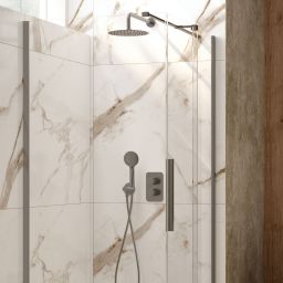 Deante Box zestaw prysznicowy podtynkowy termostatyczny z deszczownicą titanium BXYZDEBT