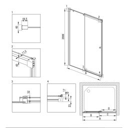 Deante Kerria Plus drzwi prysznicowe 140 cm rozsuwane chrom połysk/szkło przezroczyste KTSP014P