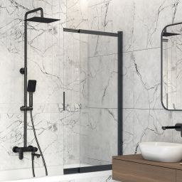 Deante Alpinia zestaw prysznicowy ścienny czarny NAC_N1AM