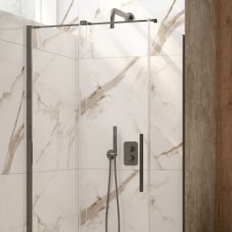 Deante Silia zestaw prysznicowy podtynkowy z deszczownicą titanium BXYZDQSM