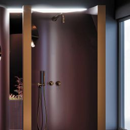 Deante Silia zestaw prysznicowy podtynkowy z deszczownicą brąz szczotkowany NQS_C0XK