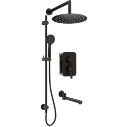 Deante Arnika zestaw wannowo-prysznicowy podtynkowy z deszczownicą czarny BXYWNQAM