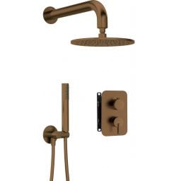Deante Silia zestaw prysznicowy podtynkowy z deszczownicą brąz szczotkowany BXYYCQSM