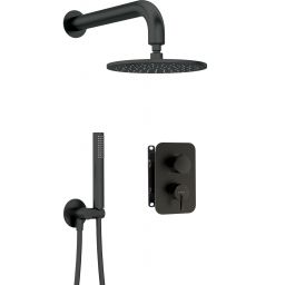 Deante Silia zestaw prysznicowy podtynkowy z deszczownicą czarny BXYYNQSM