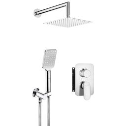 Deante Alpinia zestaw prysznicowy podtynkowy z deszczownicą chrom BXYZ0GAM
