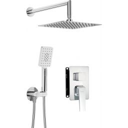 Deante Blur zestaw prysznicowy podtynkowy z deszczownicą chrom BXYZ0QLM