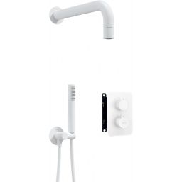 Deante Box zestaw prysznicowy podtynkowy termostatyczny z deszczownicą biały BXYZAEBT