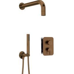 Deante Silia zestaw prysznicowy podtynkowy z deszczownicą brąz szczotkowany BXYZCQSM
