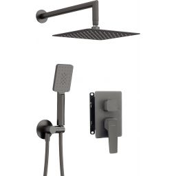 Deante Blur zestaw prysznicowy podtynkowy z deszczownicą titanium BXYZDQLM