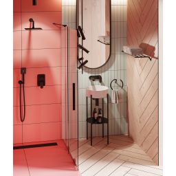 Deante Alpinia zestaw prysznicowy podtynkowy z deszczownicą czarny BXYZNGAM