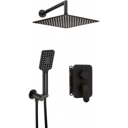 Deante Alpinia zestaw prysznicowy podtynkowy z deszczownicą czarny BXYZNGAM
