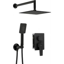 Deante Blur zestaw prysznicowy podtynkowy z deszczownicą czarny BXYZNQLM